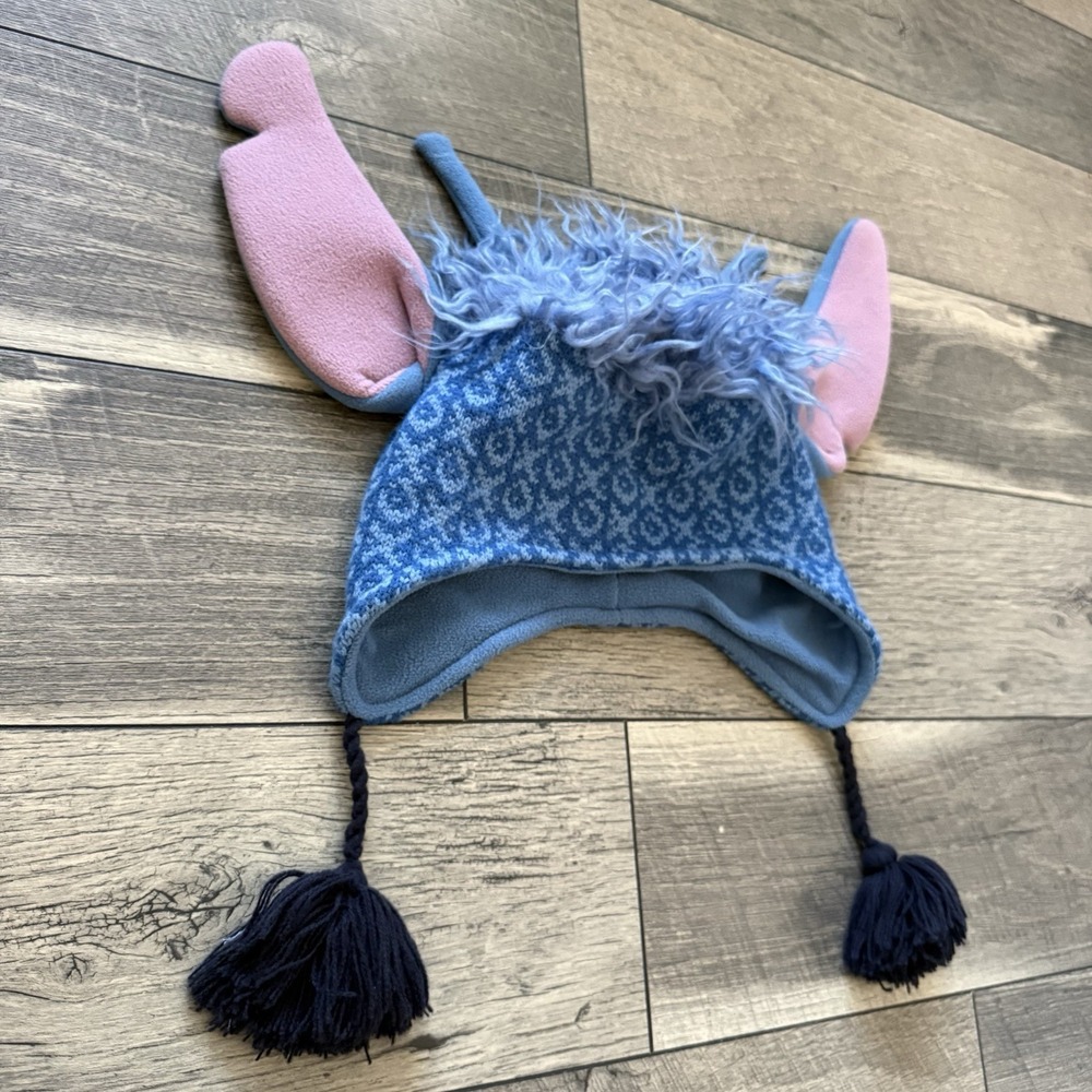 Disneyland Resort Stitch Experiment‎ 626 Knit Lined Beanie Fleece Hat Plush Ears - Picture 14 of 14
